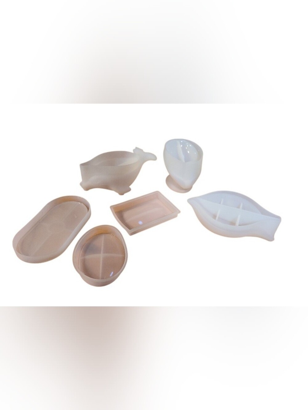 6x SILICONE SOAP DISH MOLDS